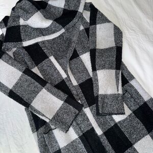 Plaid Black and White Women's Sweater